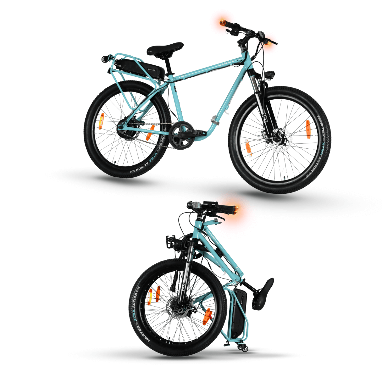 Hornback X1s V2 Electric CycleHornback X1sV2 is world's first full size folding electric cycle with 60 km range, suspension and carrier, cruise control...