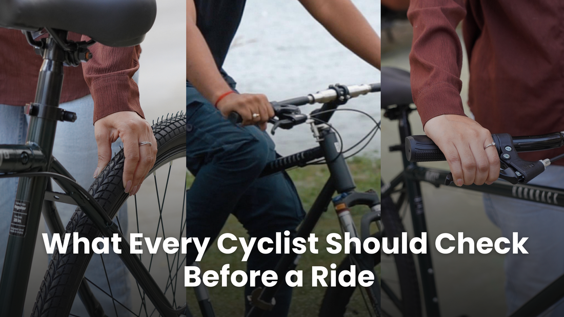 Pre-Ride Bicycle Safety Check | What Cyclists Should Check Before Riding Most cycling problems don’t start mid-ride — they start before the ride, unnoticed. Loose bolts, soft tyres, misaligned brakes, or a slipping saddle rarely fail suddenly. They give s
