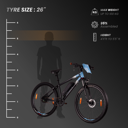 Recommended rider height for the 26 inch wheel Hornback Zorq EV (hb-wheel-26in)