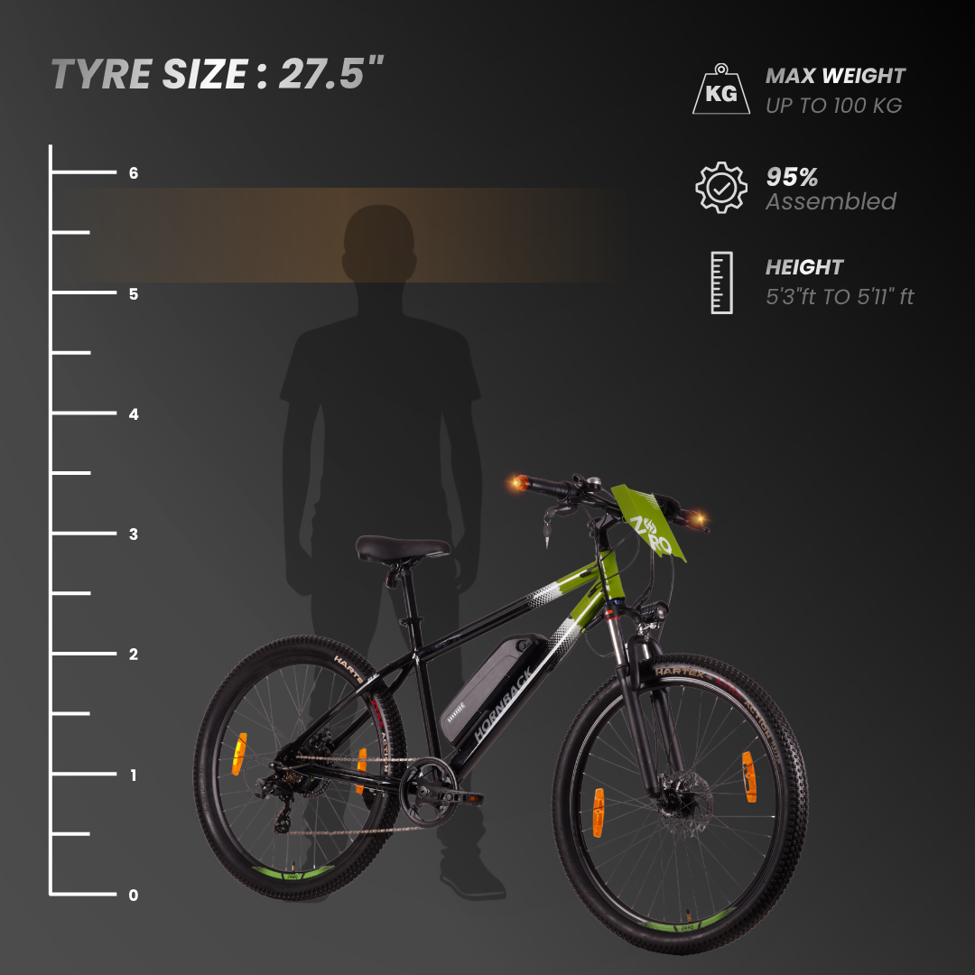 Recommended rider height for the 27.5 inch wheel Hornback Zorq EV+ (hb-wheel-27-5in)