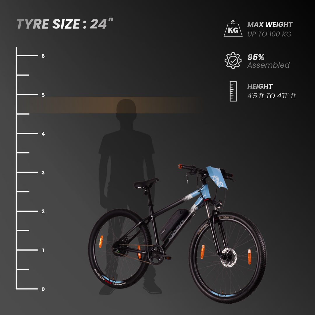 Recommended rider height for the 24 inch wheel Hornback Zorq EV (hb-wheel-24in)