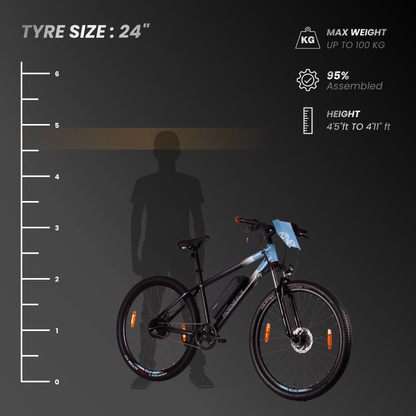 Recommended rider height for the 24 inch wheel Hornback Zorq EV (hb-wheel-24in)