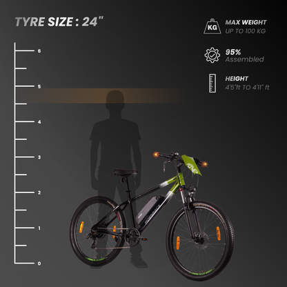 Recommended rider height for the 24 inch wheel Hornback Zorq EV+ (hb-wheel-24in)